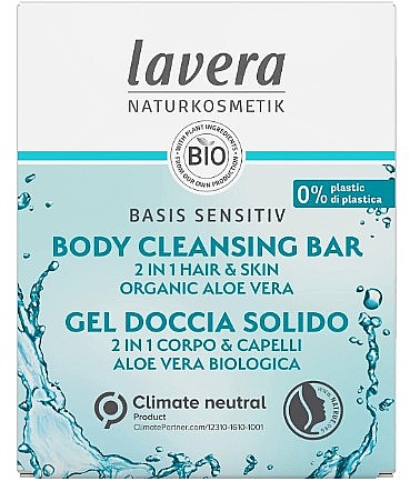 Feste Körper- und Haarseife - Lavera Body Cleansing Bar 2 in 1 Hair & Skin Organic Aloe Vera — Bild N1