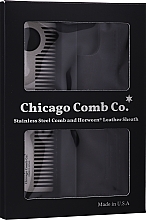 Düfte, Parfümerie und Kosmetik Haarkamm - Chicago Comb Co Giftbox Model No. 1 RVS + Hoesje