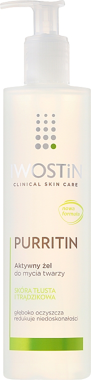 Gesichtsreinigungsgel gegen Hautunreinheiten für fettige und zu Akne neigende Haut - Iwostin Purritin Clinical Skin Care Active Gel — Bild N1