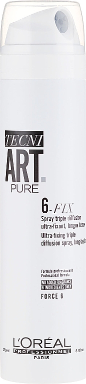 Haarspray Ultra starker Halt - L'Oreal Professionnel Tecni.Art Pure 6-Fix Spray — Bild N1