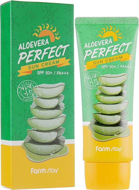 Sonnenschutzcreme mit Aloe SPF50+ - FarmStay Aloevera Perfect Sun Cream SPF50+ PA+++ — Bild N1