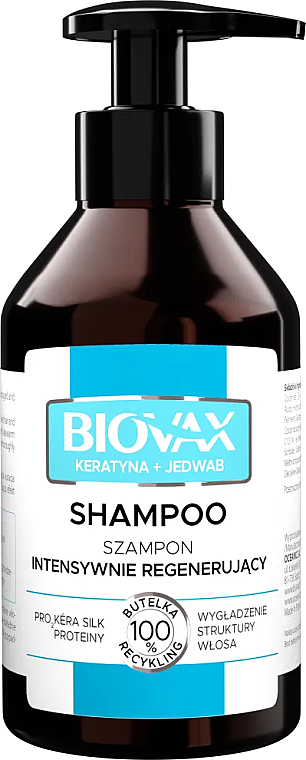 Haarshampoo mit Keratin und Seide - Biovax Keratin + Silk Shampoo — Bild N1