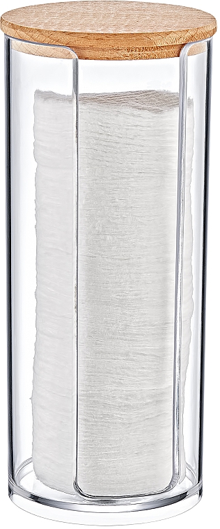 Zylinder für Wattepads mit Holzdeckel transparent - BoxUp — Bild N2