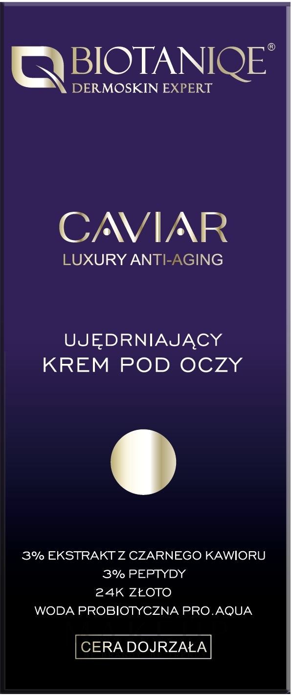 Straffende Augencreme - Biotaniqe Caviar Luxury Anti-Aging Eye Cream — Bild 15 ml