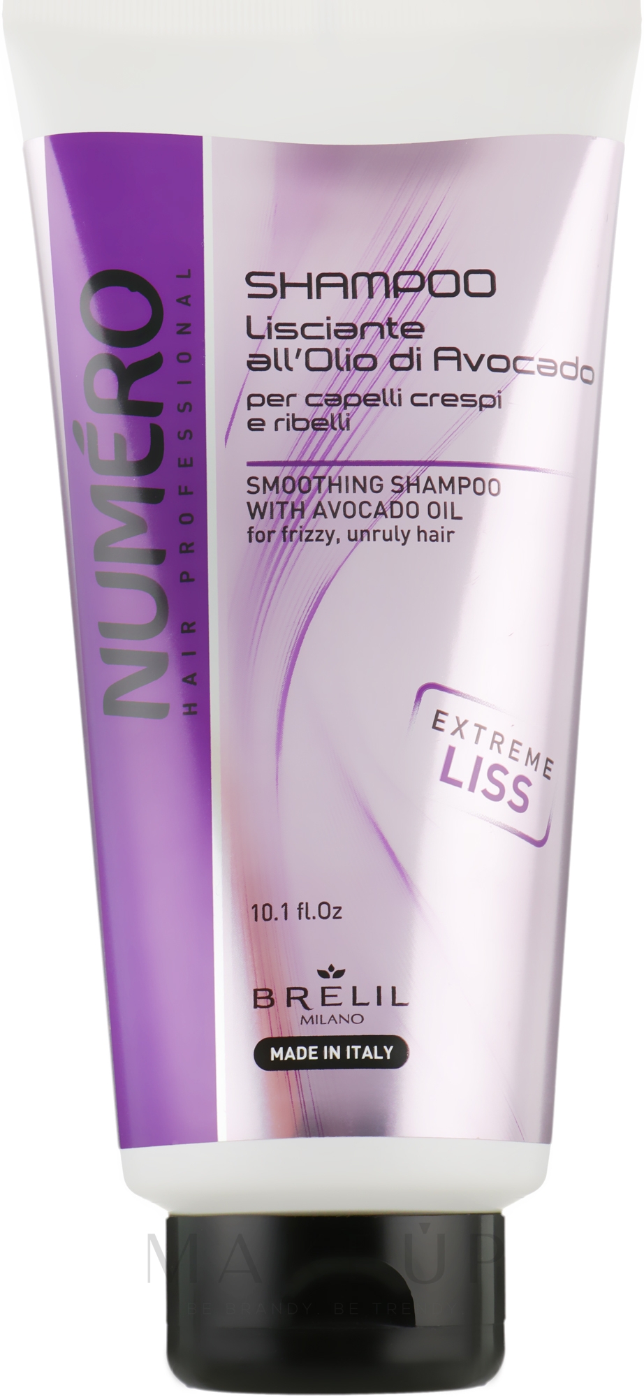 Glättendes Shampoo mit Avocadoöl für krauses und widerspenstiges Haar - Brelil Numero Smoothing Shampoo — Bild 300 ml