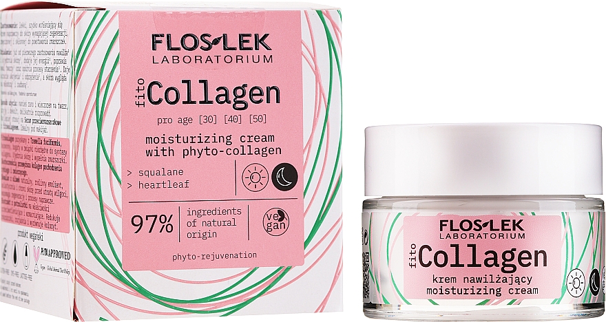 Feuchtigkeitscreme für das Gesicht mit Phytokollagen - Floslek Pro Age Moisturizing Cream With Phytocollagen — Bild N2