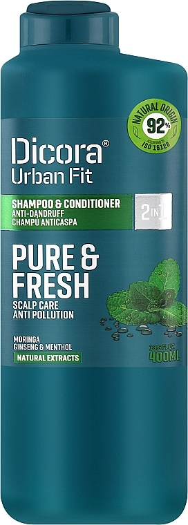 Shampoo-Conditioner gegen Schuppen - Dicora Urban Fit Shampoo & Conditioner 2 In 1 Pure & Fresh — Bild N1