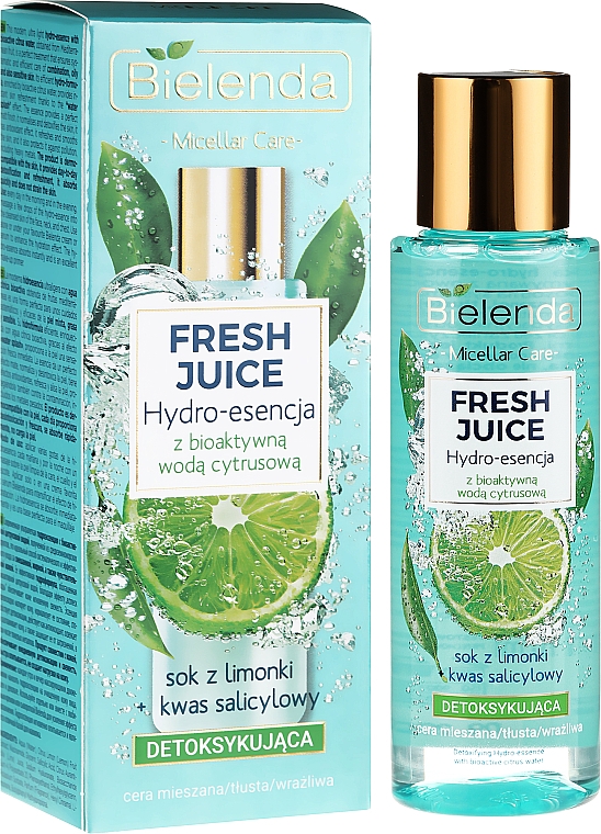 Entgiftende Gesichtsessenz mit Limette - Bielenda Fresh Juice Detoxifying Face Hydro Essence Lime