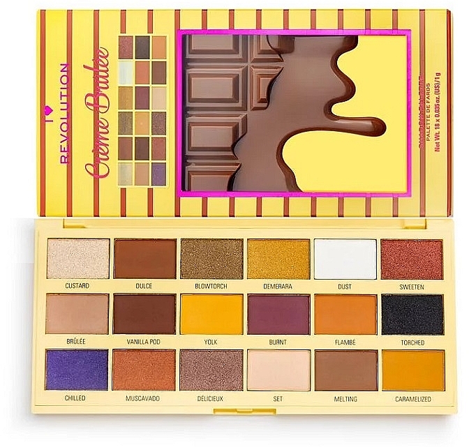 Lidschattenpalette - I Heart Revolution Eyeshadow Chocolate Palette Creme Brulee — Bild N1