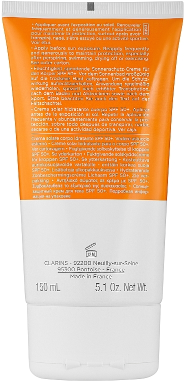 Sonnenschutzcreme Hydratante SPF 50+ - Clarins Solaire Corps Hydratante Cream SPF 50+ — Bild N2