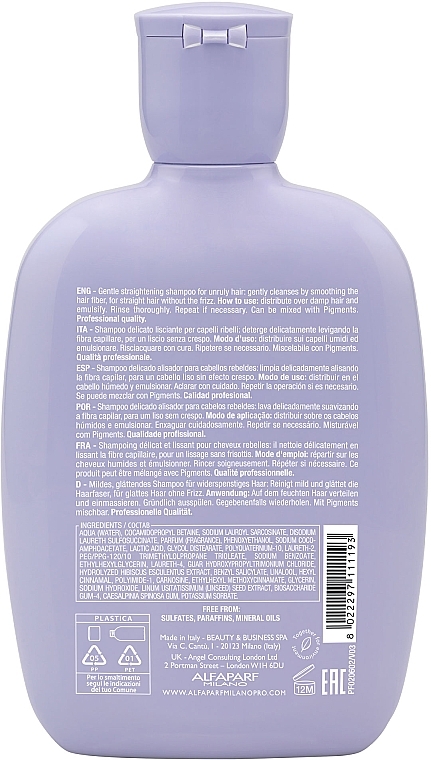 Glättendes Shampoo für widerspenstiges Haar - Alfaparf Semi di Lino Smooth Smoothing Shampoo — Bild N2