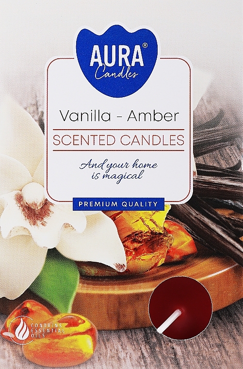 Teekerzen-Set Bernstein und Vanille - Bispol Vanilla Amber Scented Candles — Bild N1