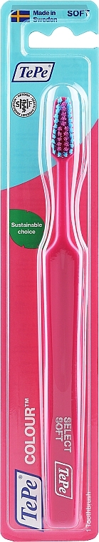 Zahnbürste weich himbeerrot - TePe Colour Select Soft Tothbrush  — Bild N1