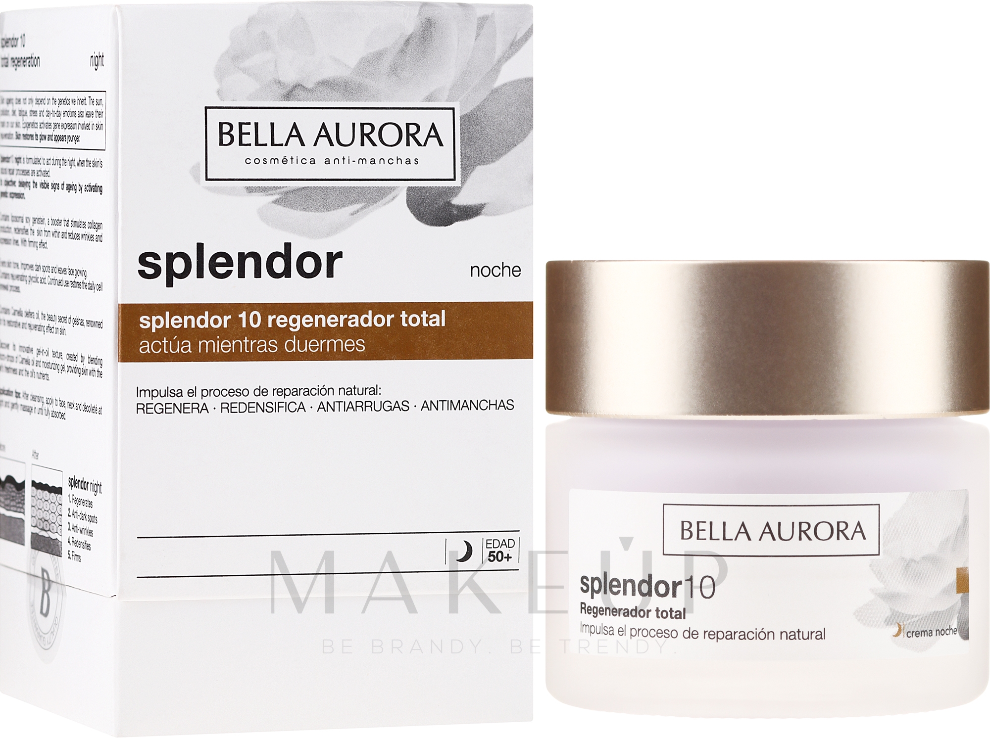 Regenerierende und straffende Anti-Falten Nachtcreme für das Gesicht - Bella Aurora Splendor 10 Total Regeneration Night Cream — Bild 50 ml