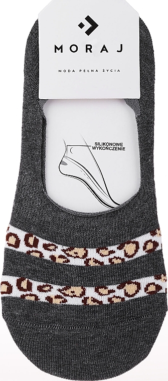 Kurzsocken für Damen, Leopardenmuster, grau - Moraj — Bild N1