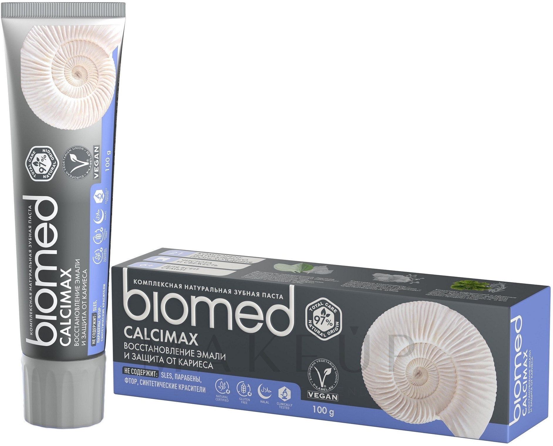 Natürliche und stärkende Zahnpasta mit Calcium und Algenextrakt - Biomed Calcimax — Bild 100 g