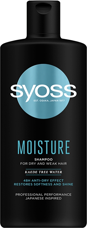 Feuchtigkeitsspendendes Shampoo mit Kaede-Pflanzenextrakt für trockenes und brüchiges Haar - Syoss Moisture Shampoo — Bild N1