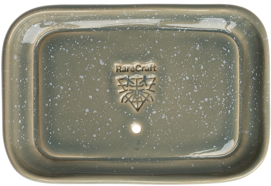 Seifenschale aus Keramik grün-weiß - RareCraft Soap Dish Green & White — Bild N1