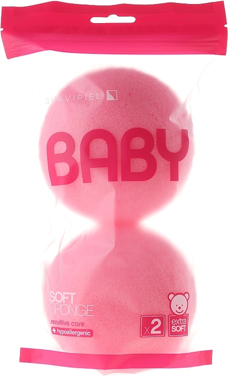 Badeschwamm-Set rosa 2 St. - Suavipiel Baby Soft Sponge — Bild N1