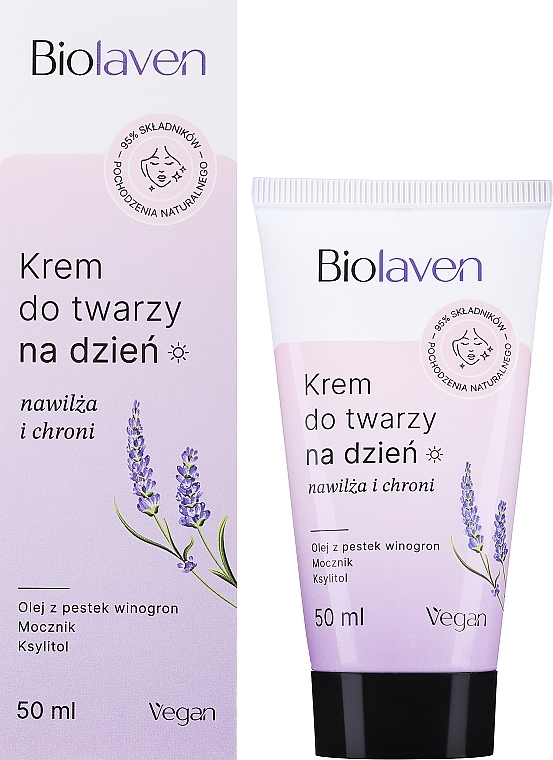 Pflegende und feuchtigkeitsspendende Tagescreme mit Traubenkern- und Lavendelöl - Biolaven Day Face Cream