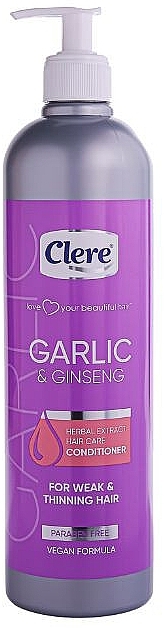 Conditioner für dünnes Haar mit Knoblauch und Ginseng - Clere Garlic & Ginseng Conditioner — Bild N1