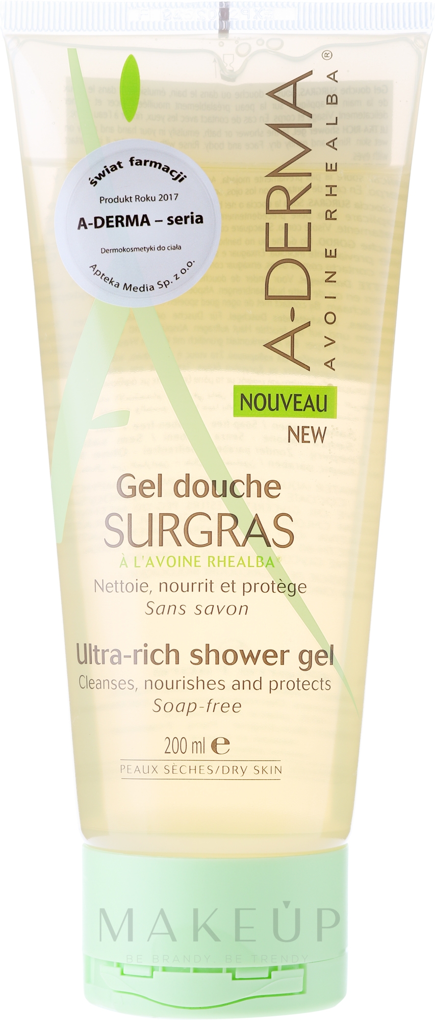 Ultra reichhaltiges, pflegendes und schützendes Duschgel - A-Derma Surgras Gel Douche Utlra-Rich Shower Gel — Bild 200 ml