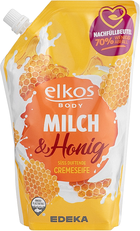 Flüssigseife mit Milch- und Honigextrakt - Elkos Body Soap (Doypack)