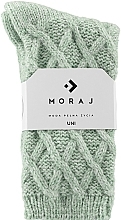 Lange Damensocken mit Wollanteil „Rauten“, mint - Moraj — Bild N1