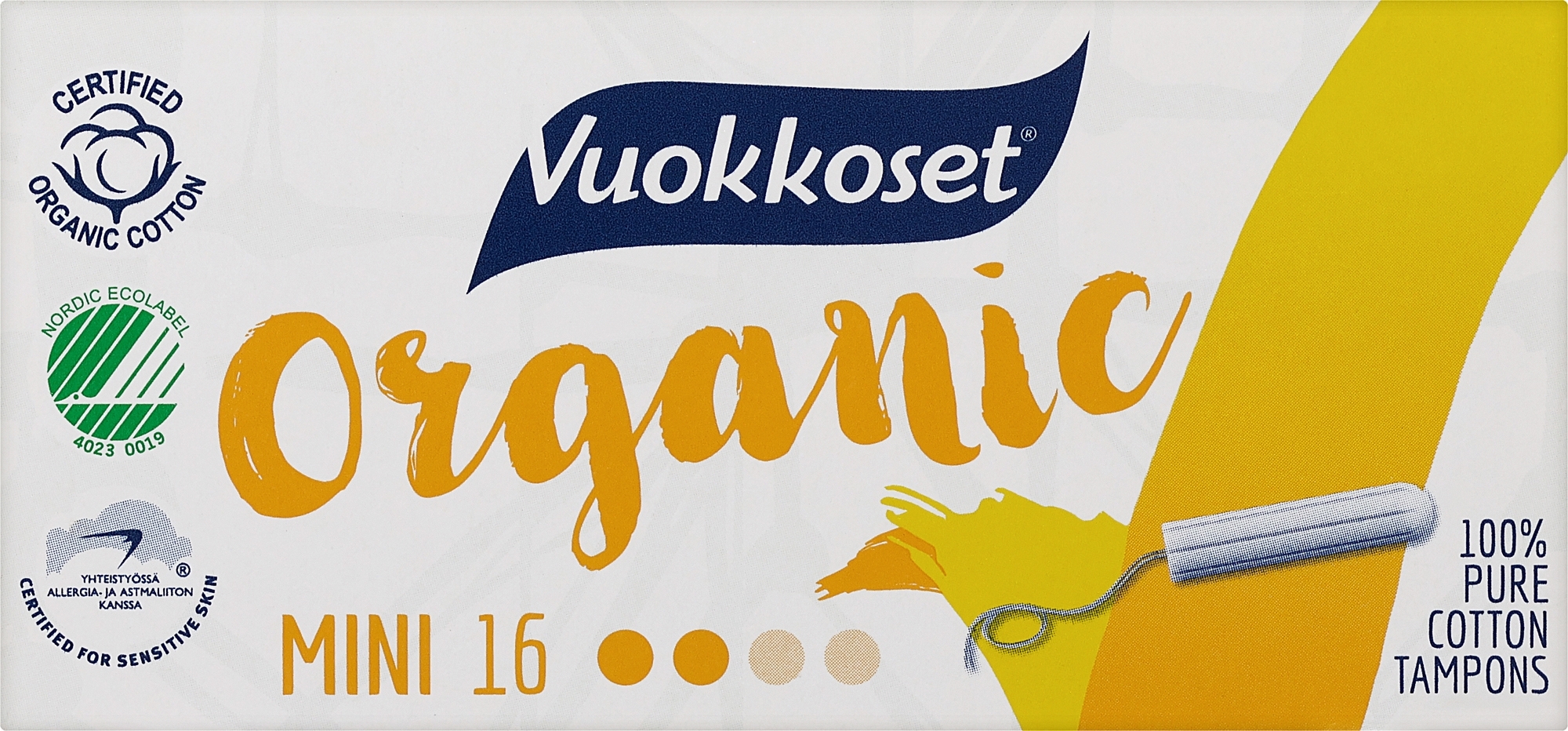 Bio Tampons ohne Applikator Mini 16 St. - Vuokkoset Organic Mini Tampons — Bild 16 St.