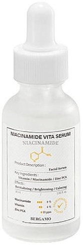 Vitamin-Gesichtsserum mit Niacinamid  - Bergamo Niacinamide Vita Serum  — Bild N1