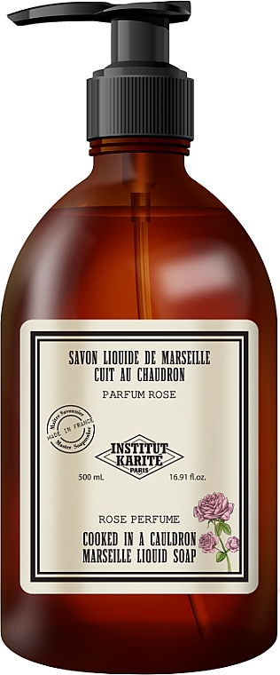 Feuchtigkeitsspendende parfümierte Flüssigseife mit Rosenduft, Pflanzenölen und Glycerin - Institut Karite Rose So Vintage Marseille Liquid Soap — Bild N1