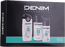 Düfte, Parfümerie und Kosmetik Körperpflegeset - Denim Extrem Fresh Set (Deospray 150ml + Duschgel 250ml + Rasierschaum 200ml)