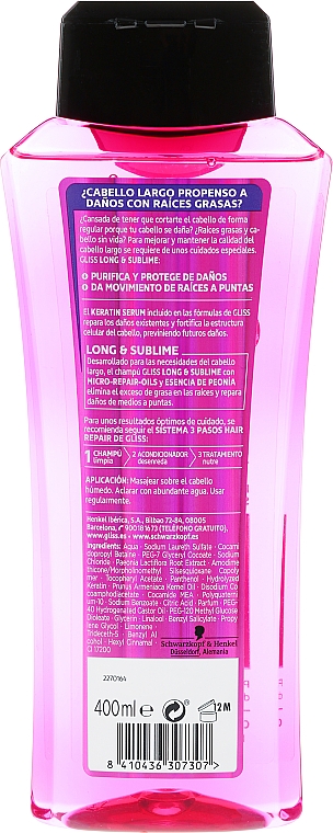 Shampoo für langes, geschädigtes Haar & fettiger Ansatz - Gliss Kur Long & Sublime Shampoo — Bild N2