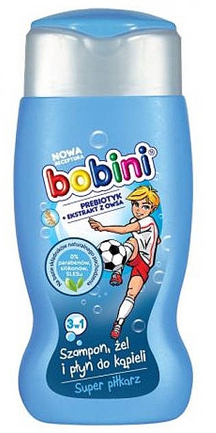3in1 Shampoo, Duschgel und Schaumbad für Kinder mit Pre­bio­ti­kum und Haferextrakt Super Fußballspieler - Bobini — Bild N1