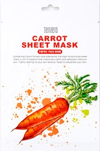 Tuchmaske für das Gesicht mit Karottenextrakt - Tenzero Carrot Sheet Mask — Bild N1