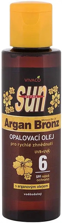 Bräunungsöl - Vivaco Sun Vital Argan Bronz Suntan Oil SPF6 — Bild N1