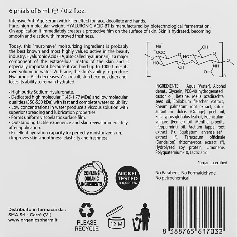 Hyaluron-Elixier - Organics Cosmetics Jaluronic Elixir — Bild N3