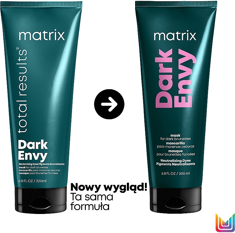 Haarmaske zur Neutralisierung der Rottöne im dunkelbraunen Haar - Matrix Total Results Dark Envy Mask — Bild N3