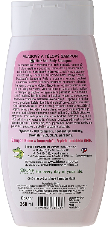 Haar und Körper Shampoo mit Rosenextrakt - Bione Cosmetics Rose Shampoo — Bild N2