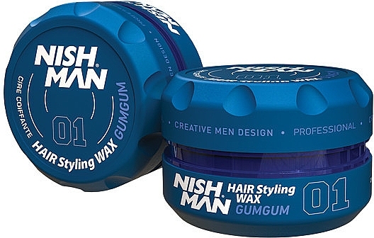 Haarstylingwachs mit Kaugummiduft - Nishman Hair Styling Wax 01 Gumgum — Bild N1