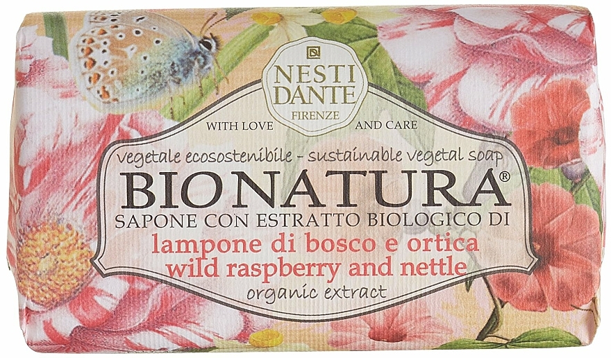 Naturseife Wild Raspberry & Nettle - Nesti Dante Vegetable Soap Bio Natura Collection  — Bild N1