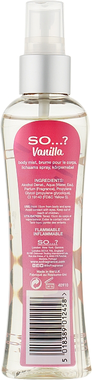 Körperspray - So…? Vanilla Body Mist — Bild N4