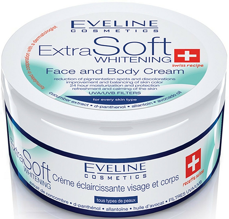 Aufhellende Creme für Gesicht und Körper - Eveline Cosmetics Extra Soft Whitening