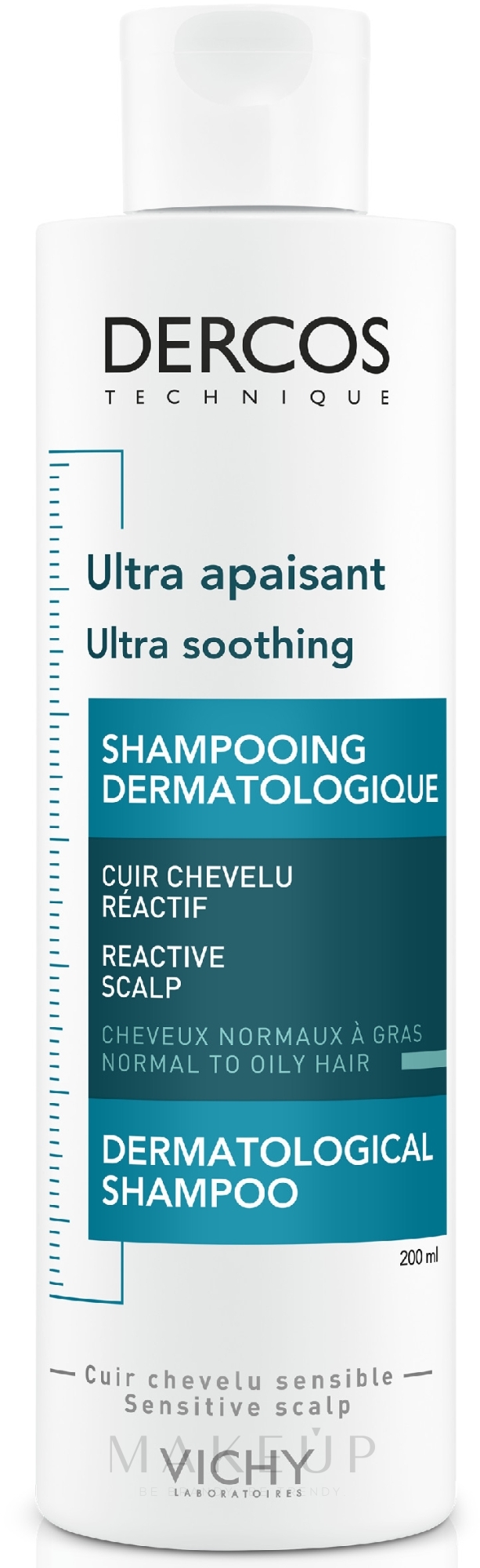 Beruhigendes Shampoo für normales und fettiges Haar - Vichy Dercos Ultra Soothing Normal to Oil Hair Shampoo — Bild 200 ml