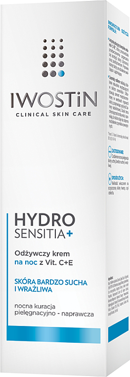 Pflegende Nachtcreme mit Vitamin C und E für sehr trockene und empfindliche Haut - Iwostin Hydro Sensitia Vitamin C+E Face Cream — Bild N1