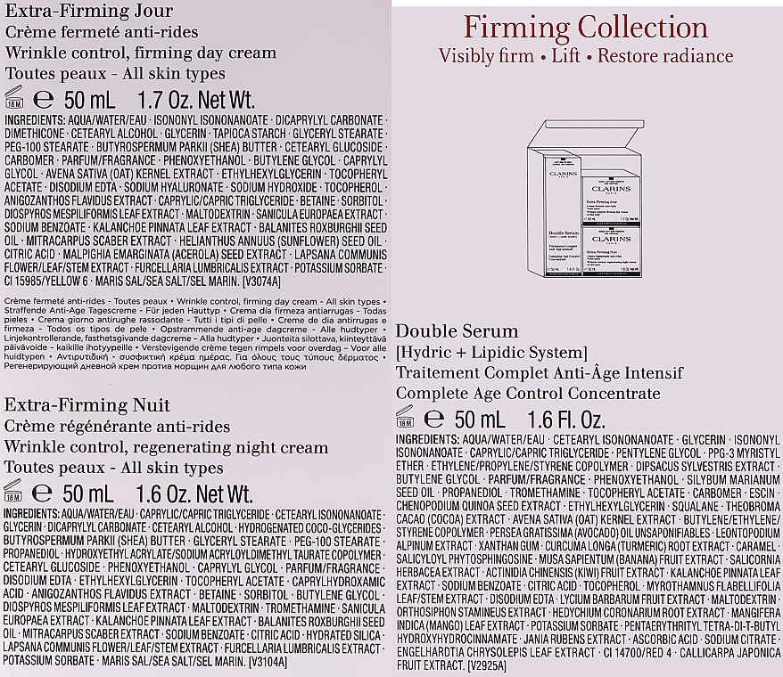 Gesichtspflegeset - Clarins Travel Exclusive Firming Collection (serum/50ml + cr/2x50ml) — Bild N3