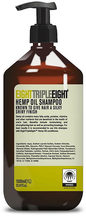 Haarshampoo mit Hanföl - EightTripleEight Hemp Oil Shampoo — Bild N1