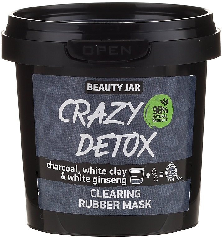 Reinigende Gesichtsmaske mit Aktivkohle, weißem Ton und Ginseng - Beauty Jar Crazy Detox Clearing Rubber Mask — Bild N1