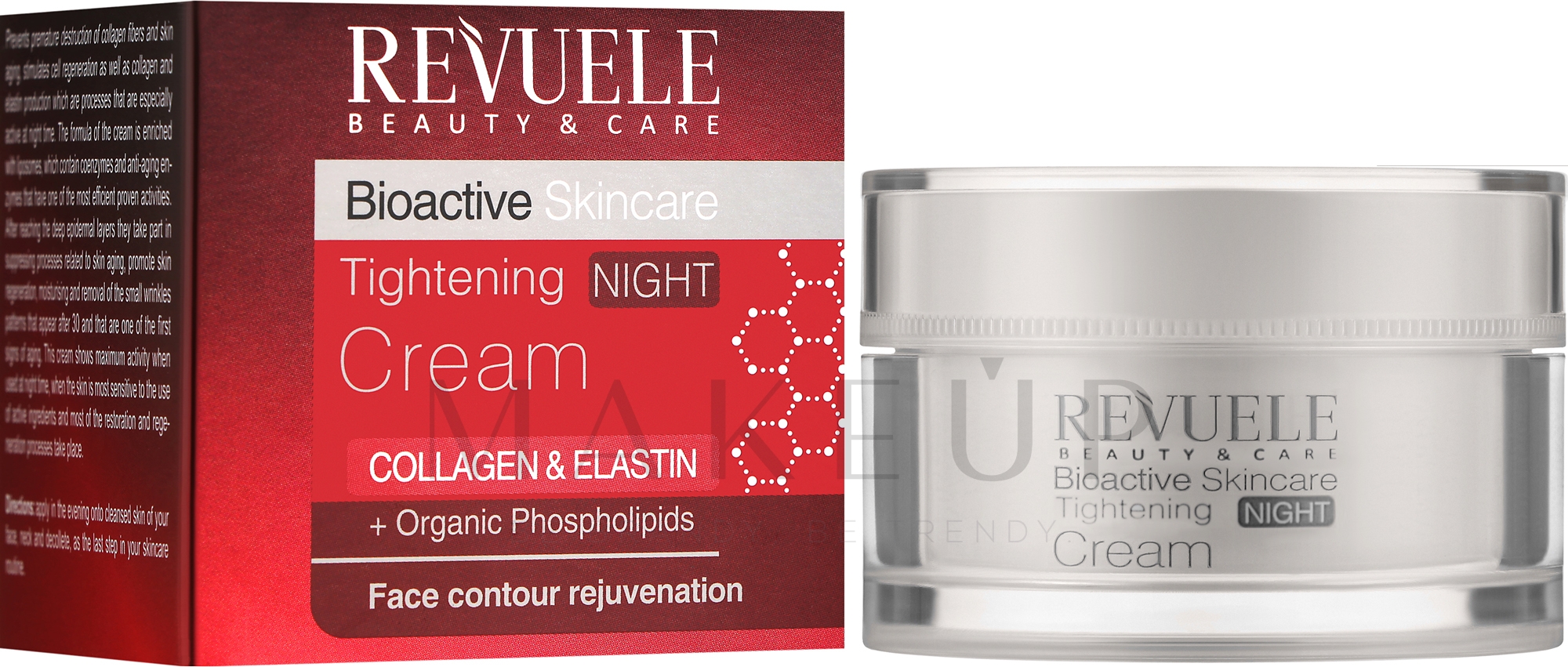 Nachtcreme für das Gesicht mit Kollagen und Elastin - Revuele Bioactive Skin Care Collagen & Elastin Tightening Night Cream — Bild 50 ml