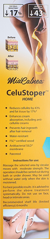 Anti-Cellulite Massagebürste weiß - MiaCalnea CeluStoper — Bild N3